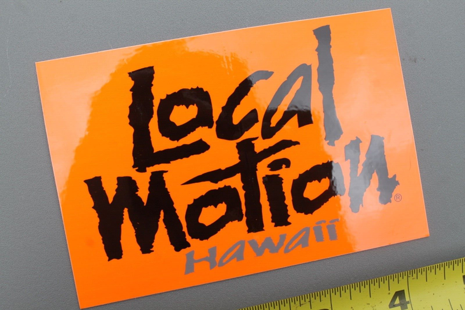 LOCAL MOTION Hawaii Surf Neon Orange Black OG 80’s LM2 Vintage Surfing STICKER