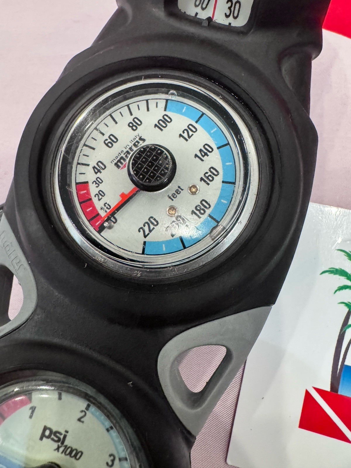 MARES SCUBA 3 GAGUE CONSOLE WITH CPG, PLUS DEPTH GAGUE AND COMPASS!