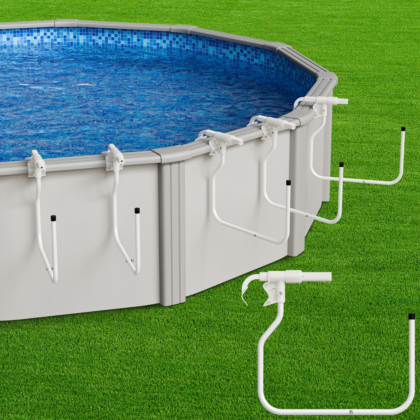 Teisaiko Upgraded 5-Pack Solar Cover Holder for Above Ground Pool, Adjustable…
