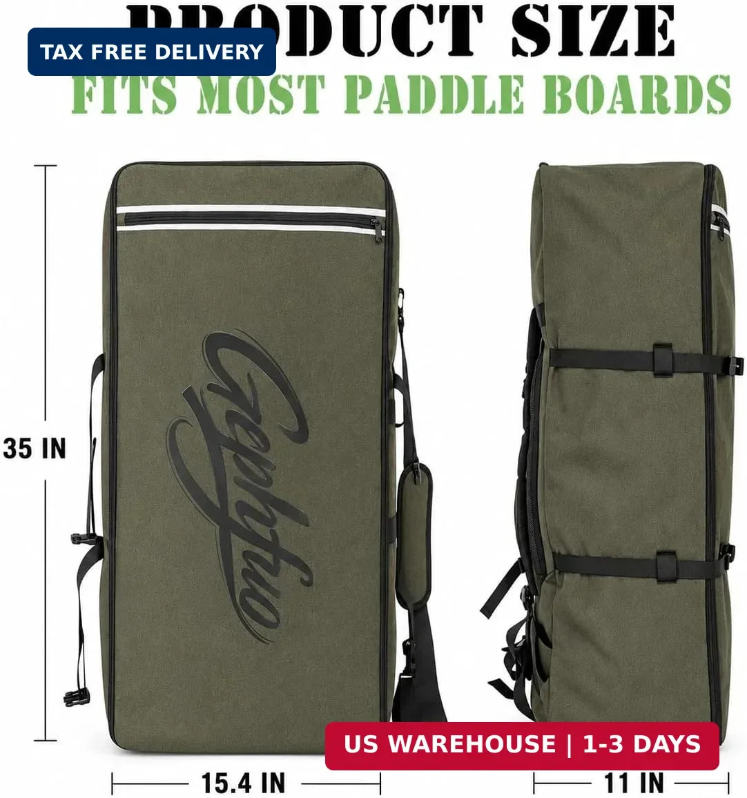 Modoker Inflatable Stand Up Paddle Board Bag, 2-in-1 110L Large Capacity Paddle