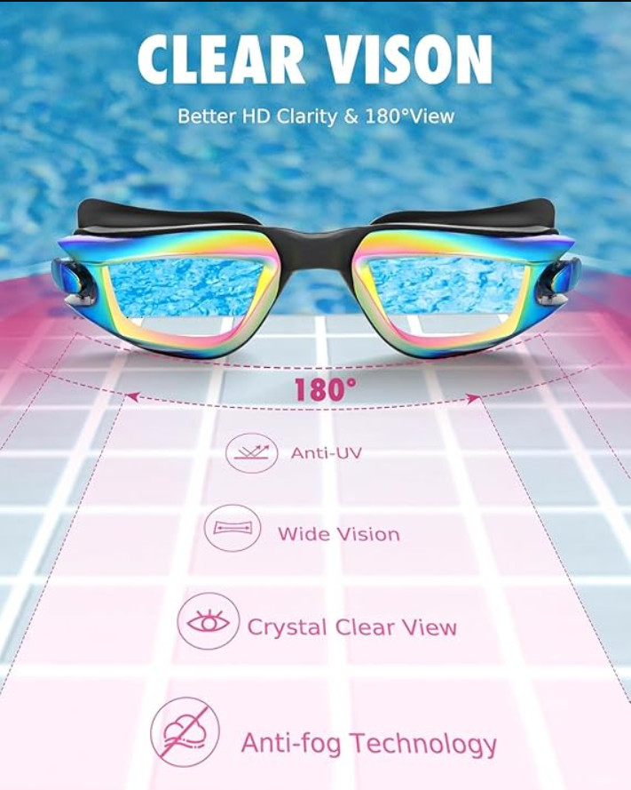 AEGEND Kids Swim Goggles 3-14 Anti Fog Leakproof Pool Beach Swimming