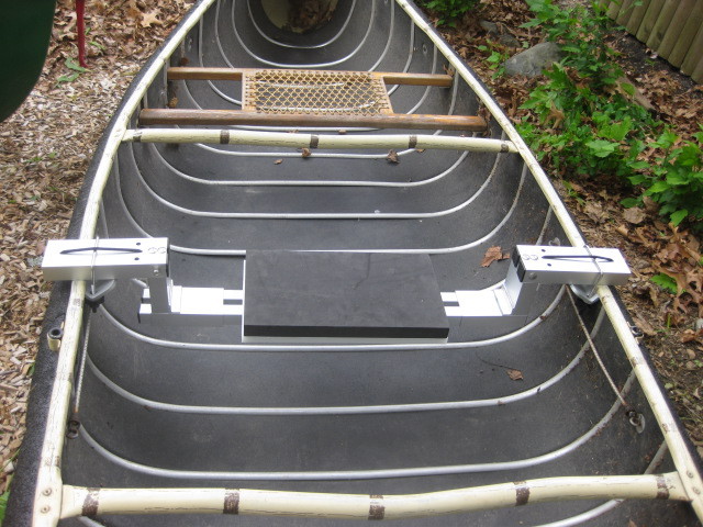 Add-on Canoe Seat with Motor Mount. Drops In & Clamps.