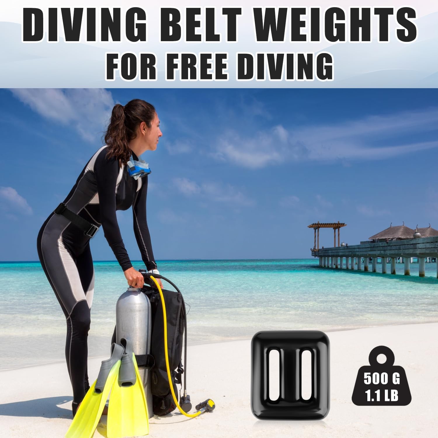 PEUTIER 4pcs Scuba Weights Belt, 0.5kg/1.1lb Scuba Diving Weight Belt Nylon Dive