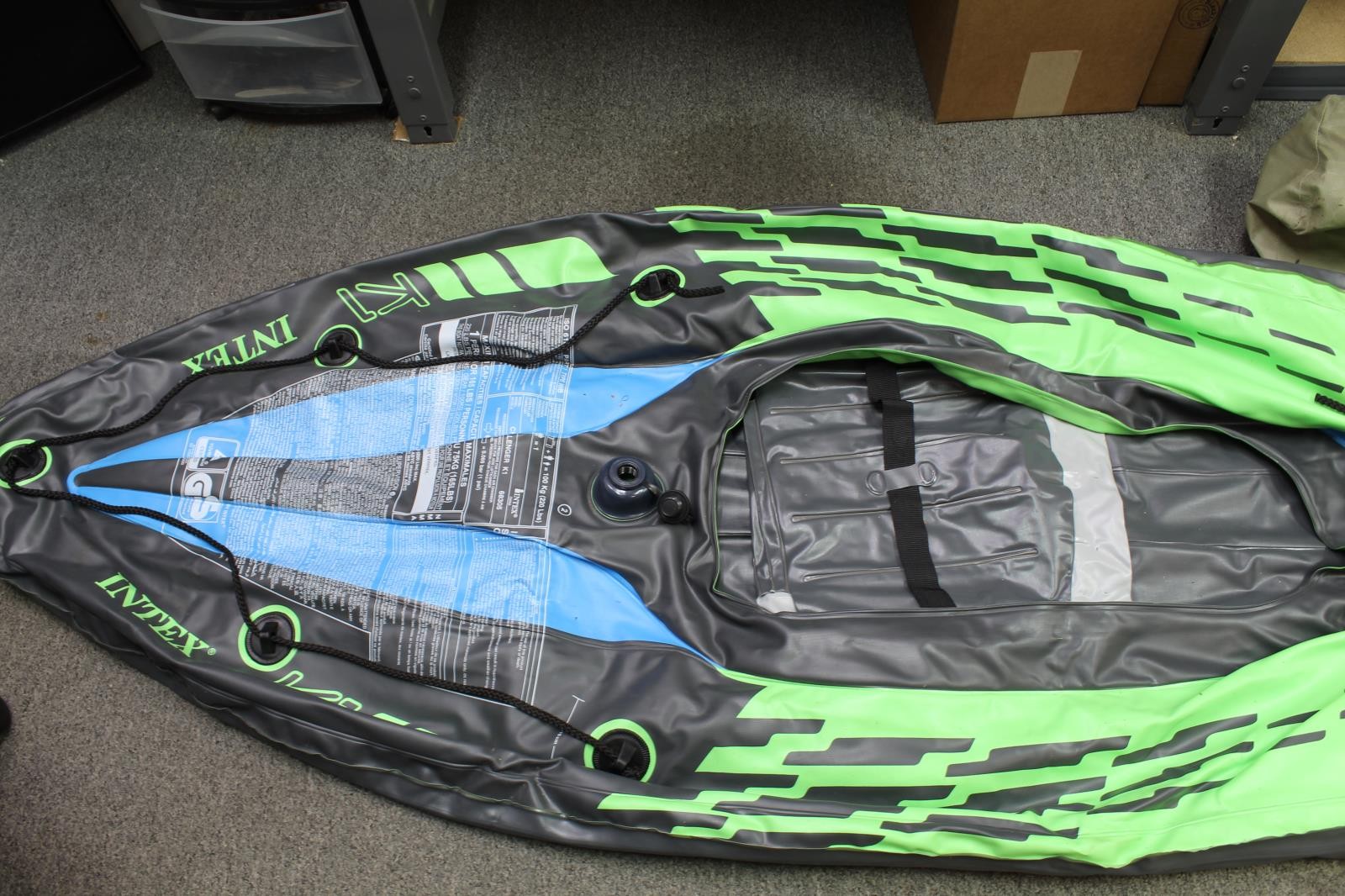 INTEX Challenger K1 Inflatable Kayak Kit, 1-Person Cap.