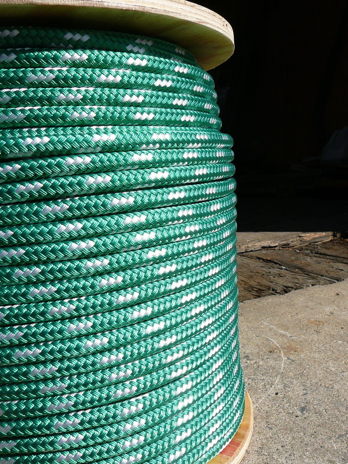 Sailboat Rigging Rope 3/8″ x 27′ Green/White Double Braided Sheet Halyard Line