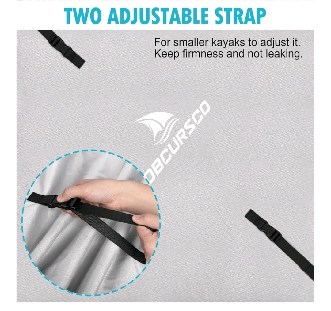Obcursco 600D Medium Kayak Cover Waterproof 10.8-12ft Grey Fade Resistant