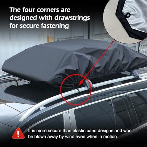 Car Roof Rack Cover, 190cmx145cm Universal Waterproof Sun Protective Silver