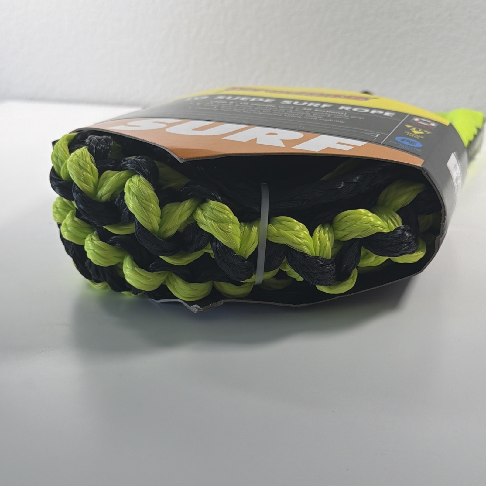 New Proline LG Suede Wake surf Rope Volt Black Yellow 20ft Heavy Handle Boat