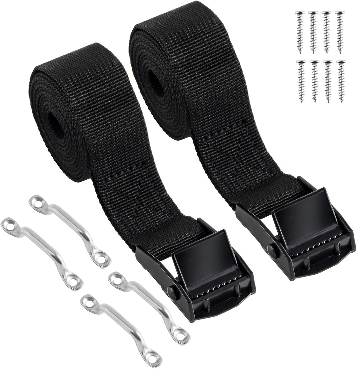 1″ x 4ft Battery Tie Down Straps for Boats,Battery Hold with 2 PCS-Black