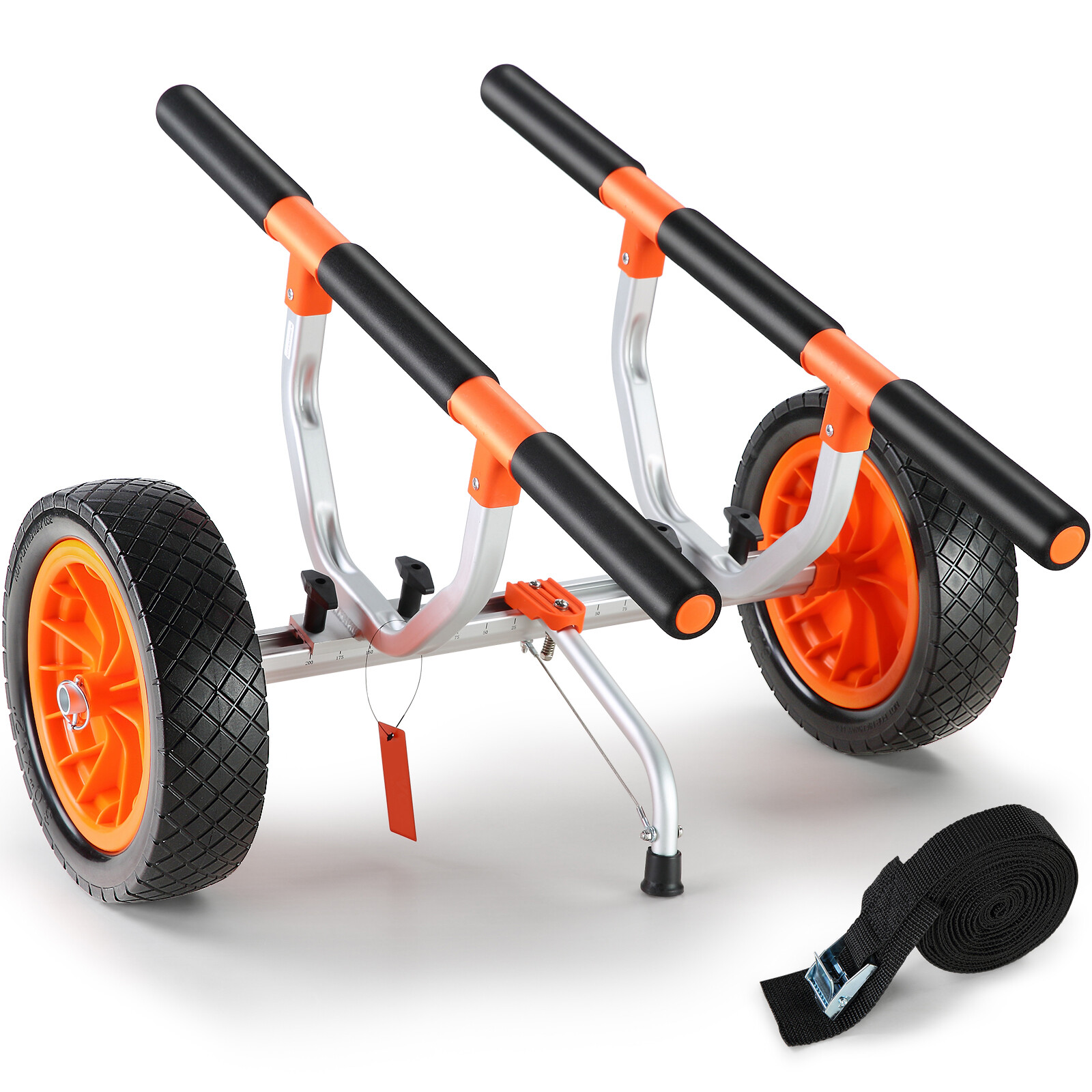 Adjustable Kayak Cart Canoe Boat Carrier 450lbs Load with 12” Solid Tires