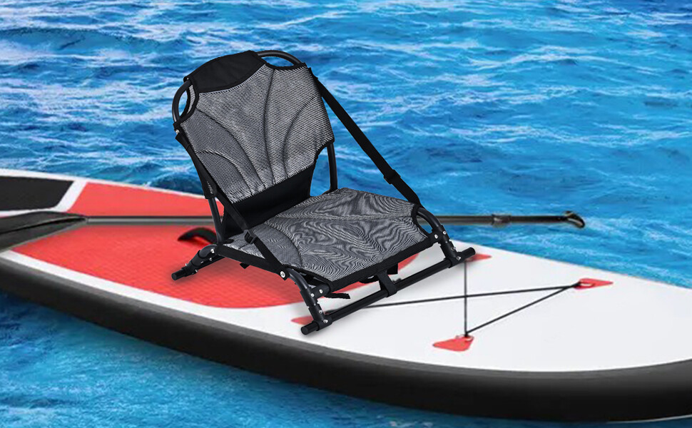 Folding Kayak Seat w/Back Support for Inflatable Kayak Comfort Chair Cushion Pad