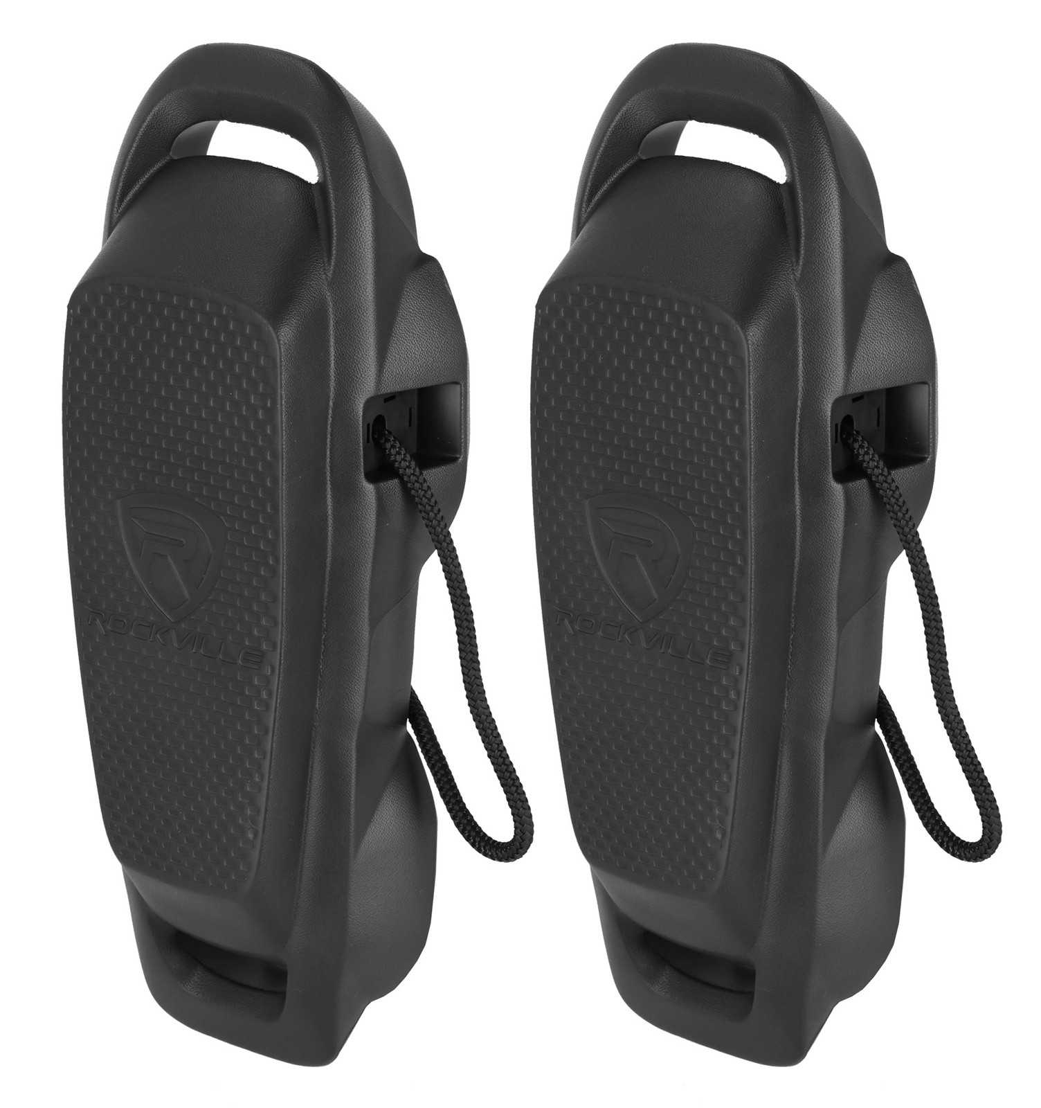 Rockville 2 Pack Atlas Foam Fender Black 22″x9″ Boat Bumper No-Knot/Quick Adjust