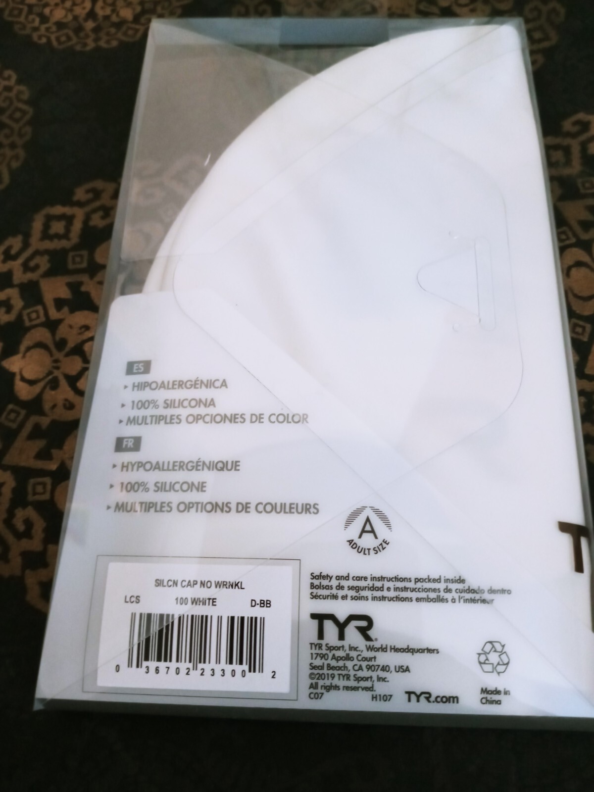 lot of 3 TYR 100% Silicone Swim Cap sz Adult Hypoallergenic White