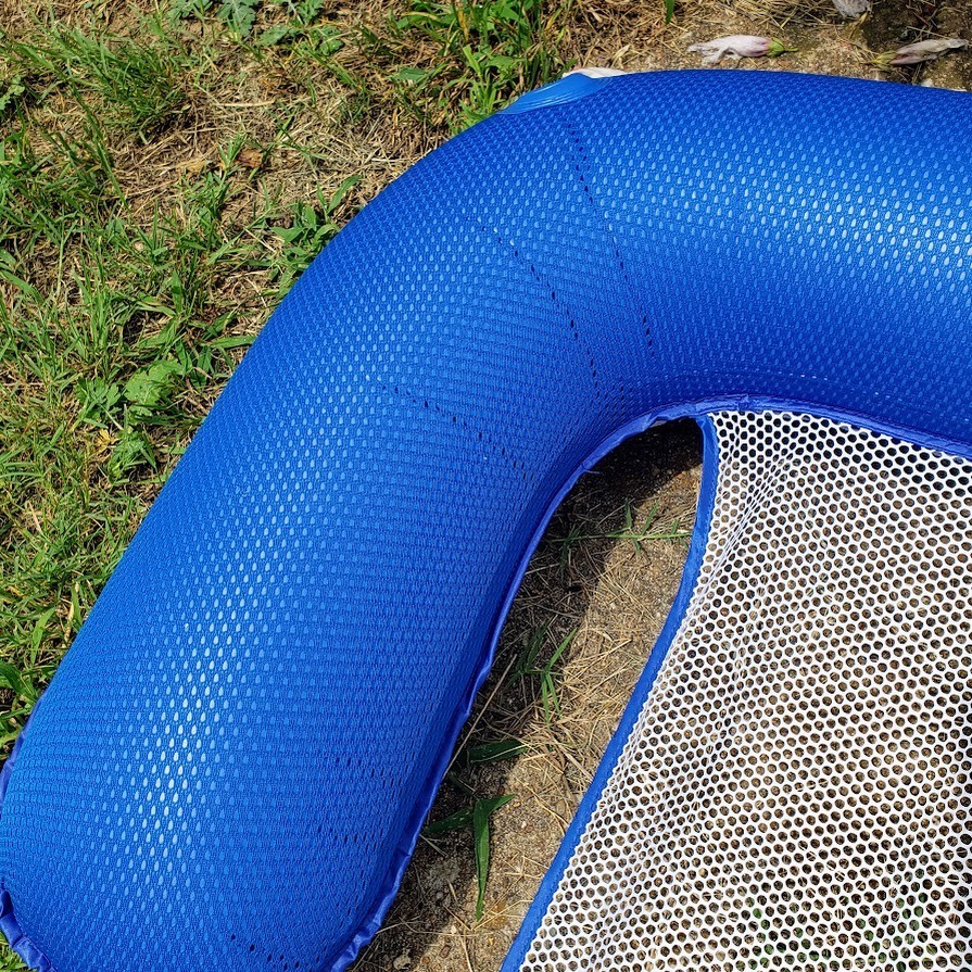 Aqua 3-in-1 Pool Float Lounge Chair Inflate Mesh Hammock Blue Floral Pineapple