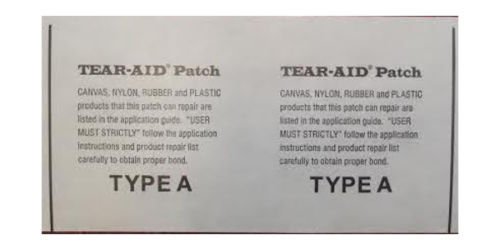 Tear Aid Type A Bladder Repair Patch 3″ X 6″ also 4 waterbeds, rafts, etc. NEW