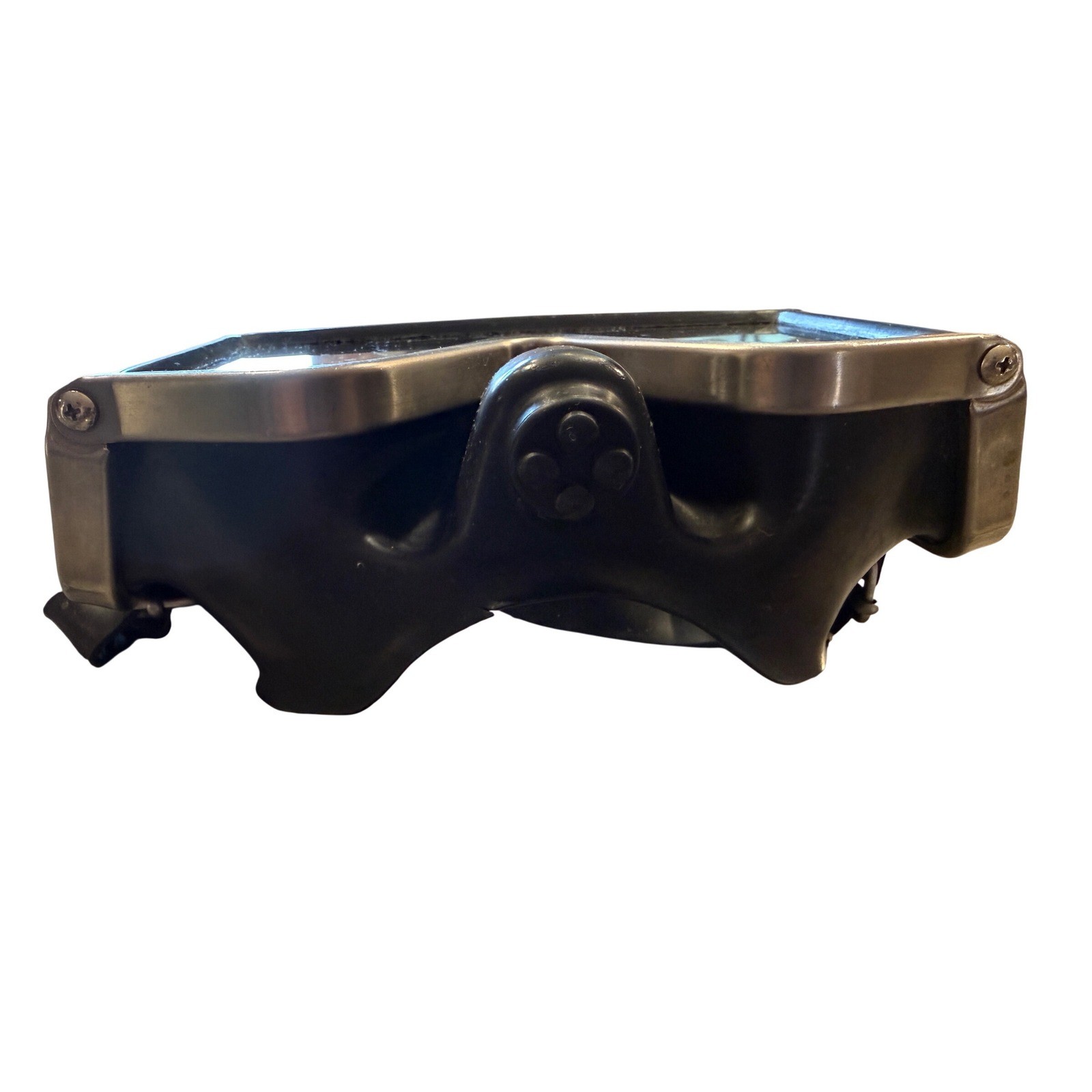 Kinugawa Vintage Scuba Diving Mask Stainless Steel Frame Black Rubber Japan