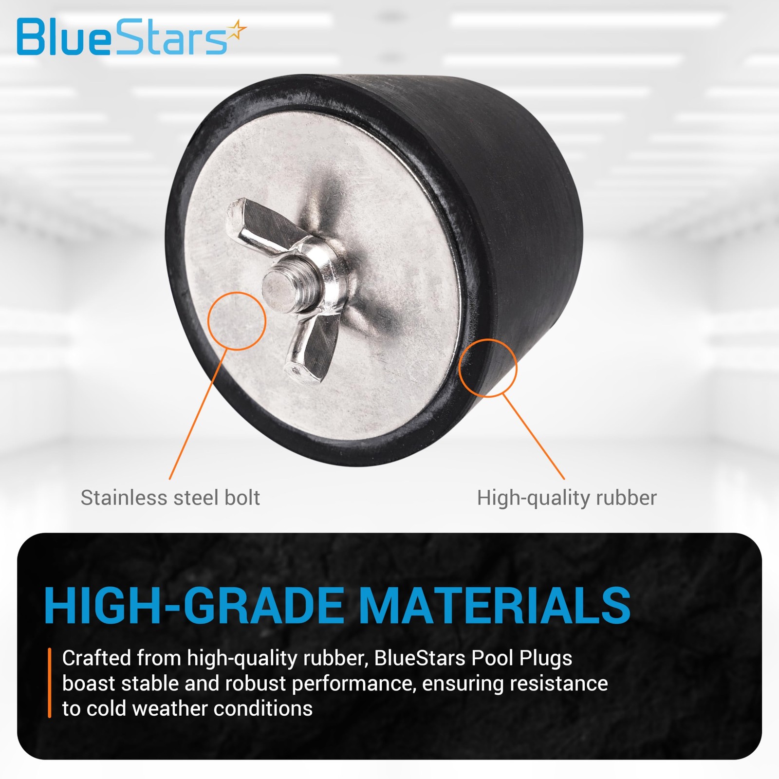 Pool Winterizing Rubber Expansion Plug 2 to 2.5 Inch Stainless Steel Screws