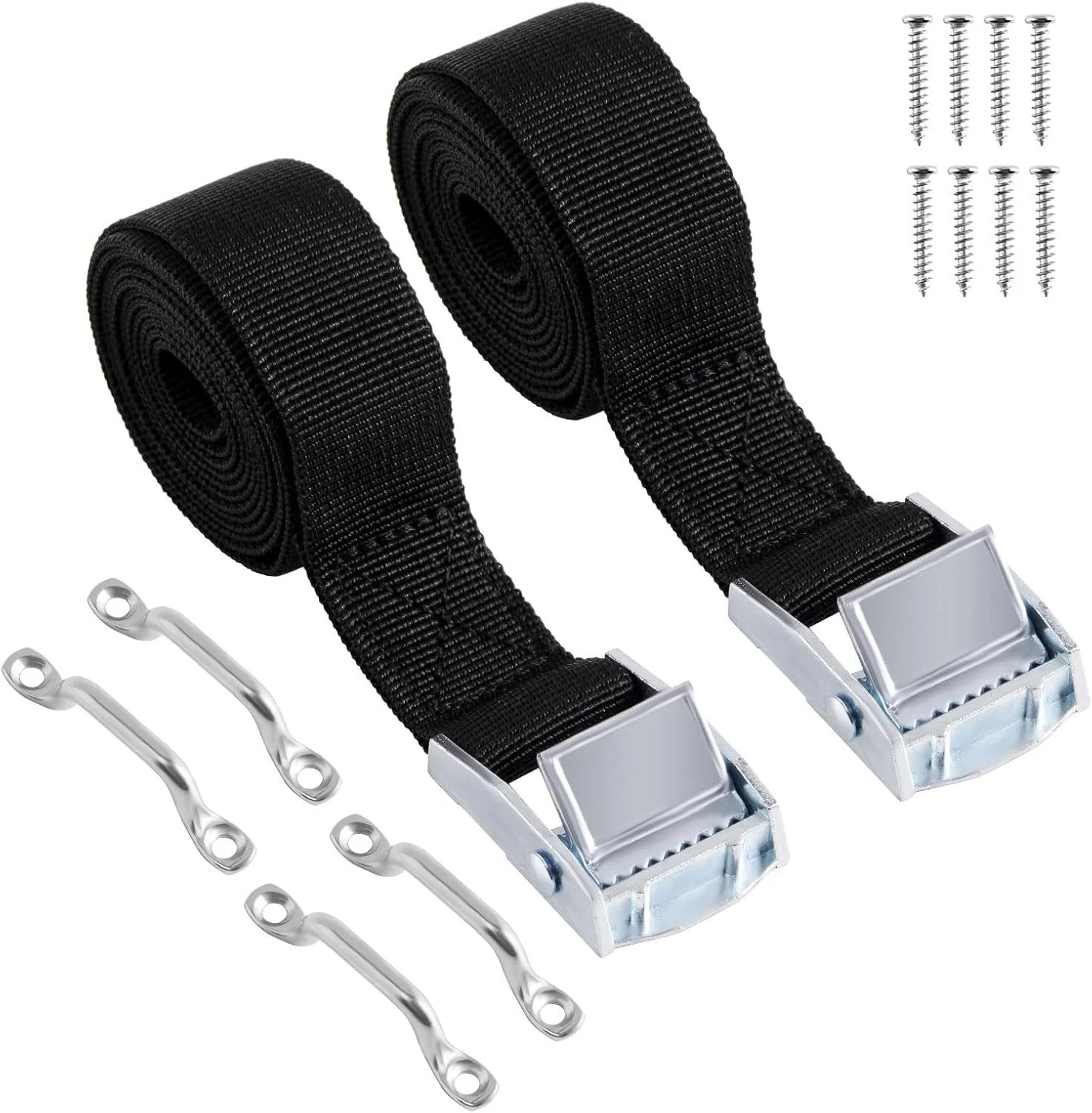 1″ x 4ft Battery Tie Down Straps for Boats,Battery Hold with 2 PCS-Black