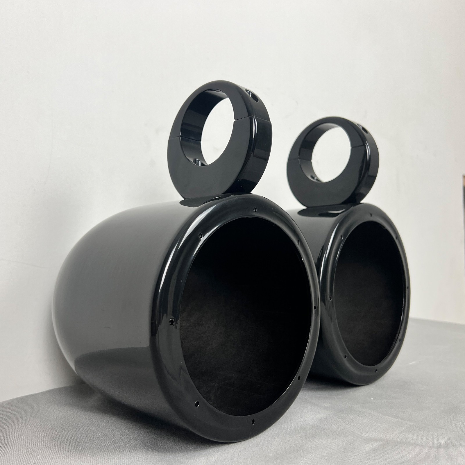 6.5in Black Coated Aluminum Wakeboard Speaker Pods Enclosures in Pair