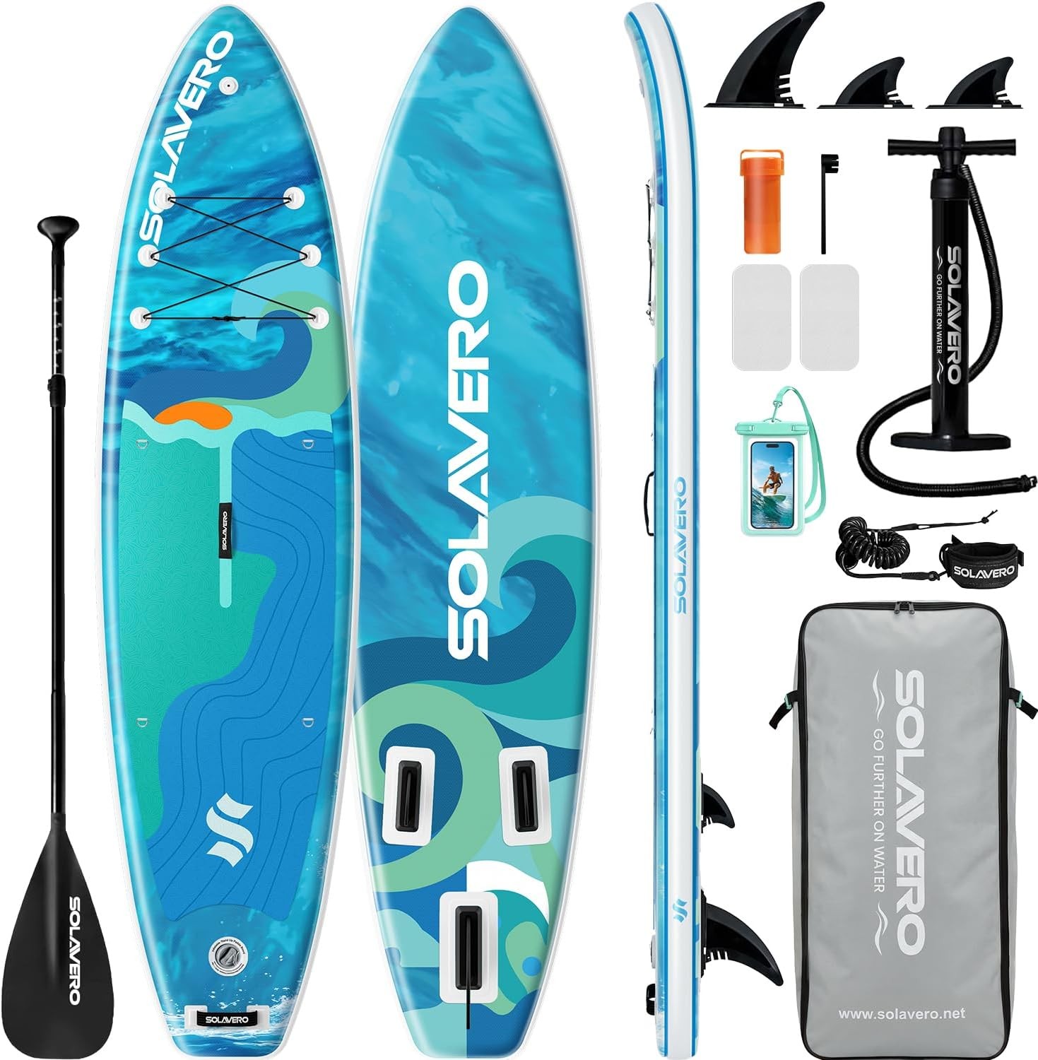 11′ Inflatable SUP Paddle Board, Stand Up Paddle Board Accessories for Adults