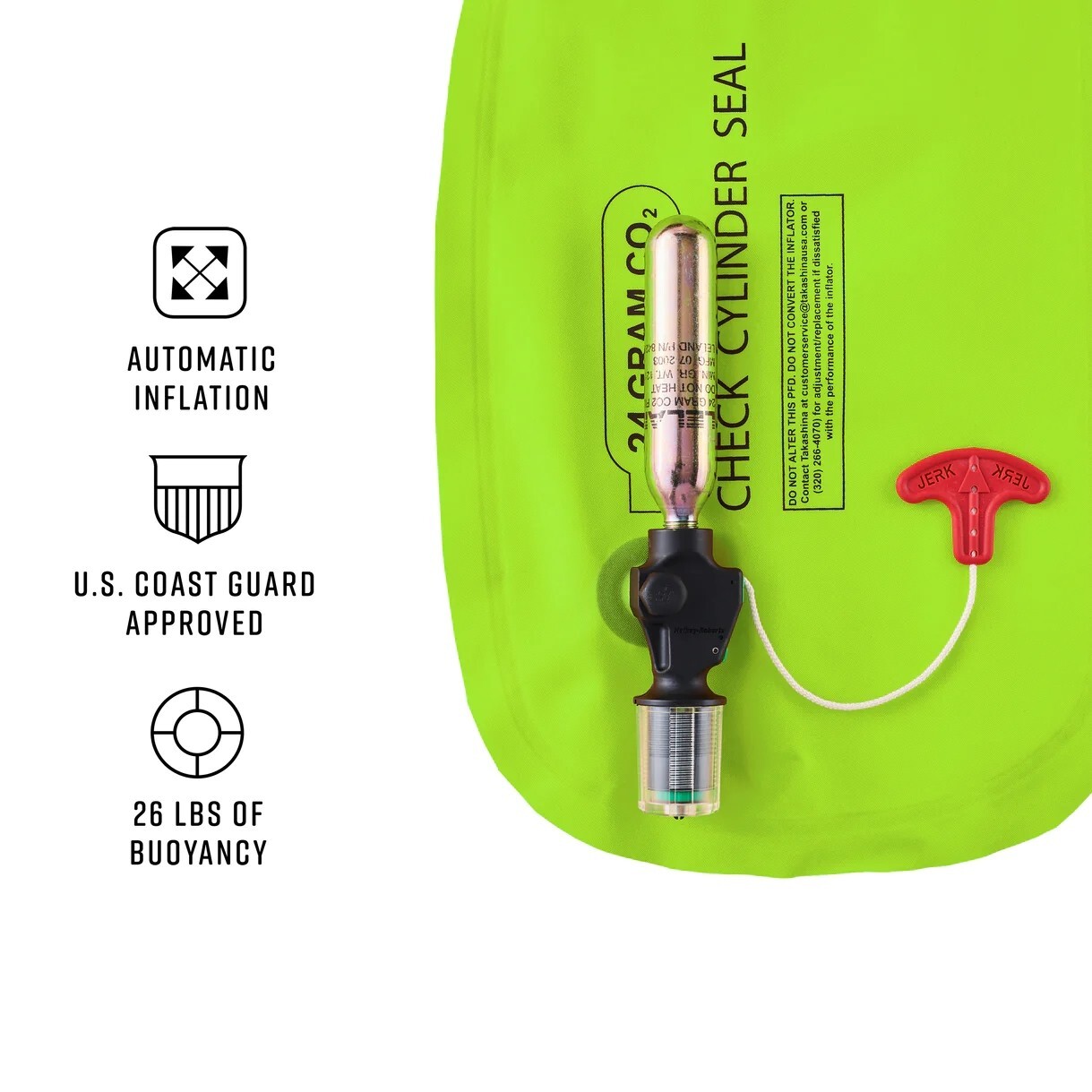 Bluestorm Cirro 26 Inflatable Automatic Life Jacket USCG Approved PFD Apex Black