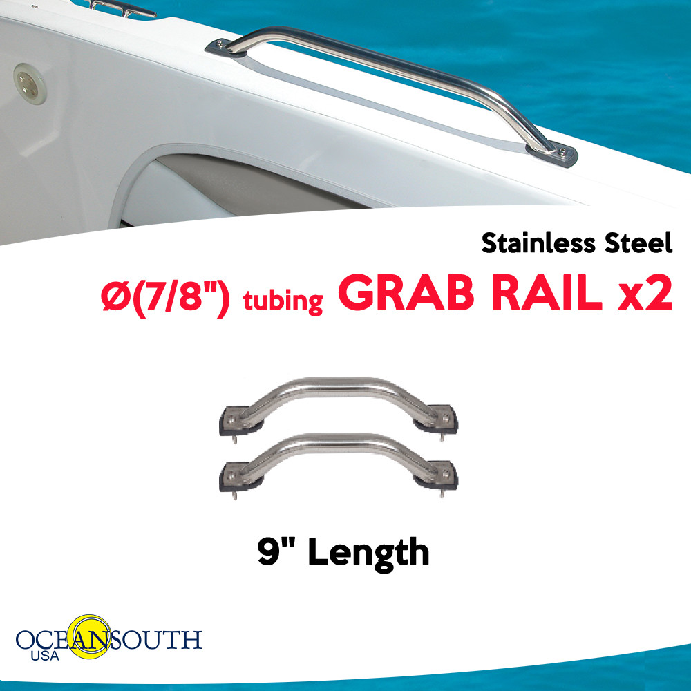 Two Boat Grab Rails 9″ x 7/8″ Stainless Steel
