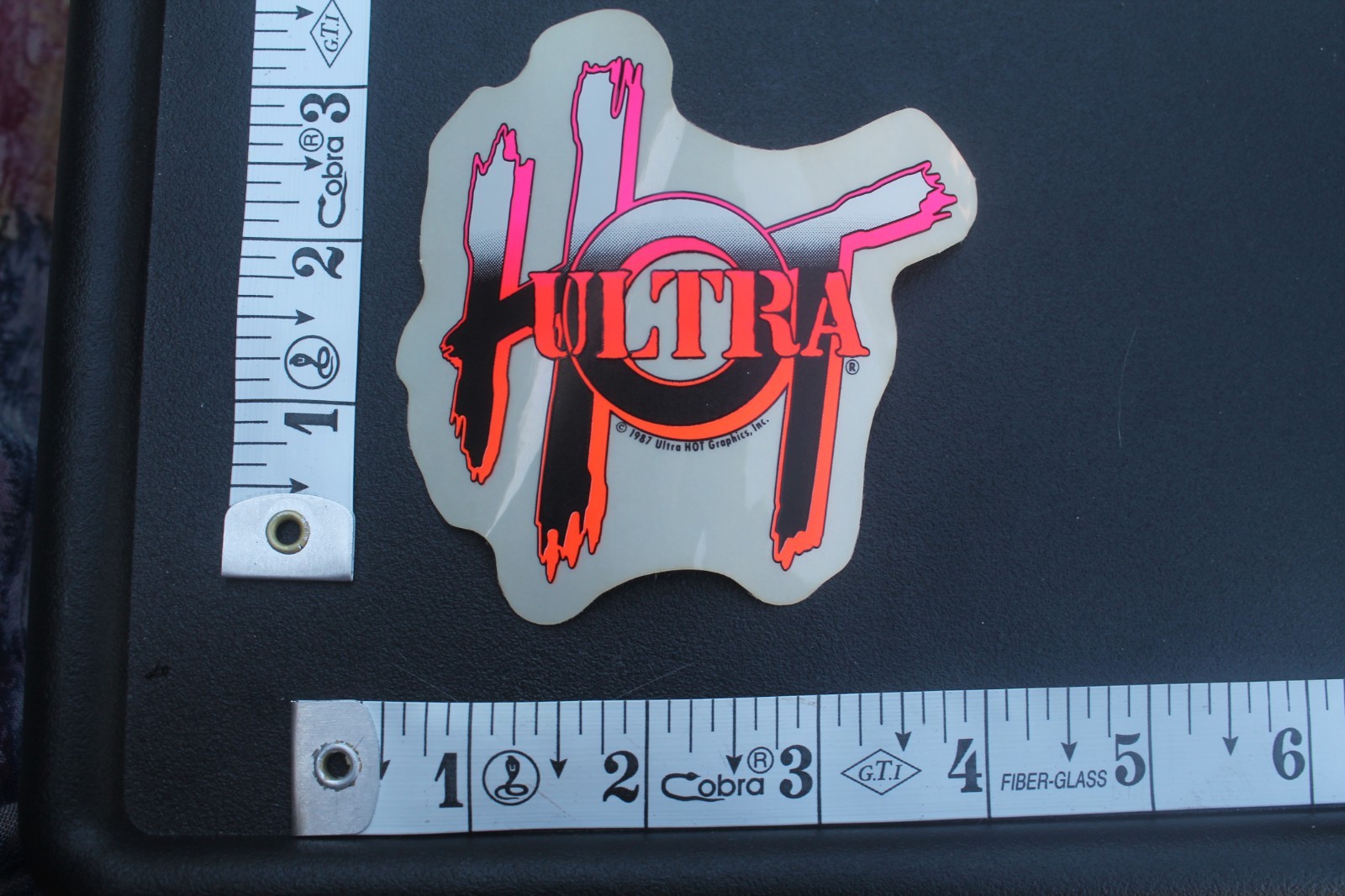 Ultra Hot Surf Neon Orange Pink Clear Original 80’s V8C Vintage Surfing STICKER