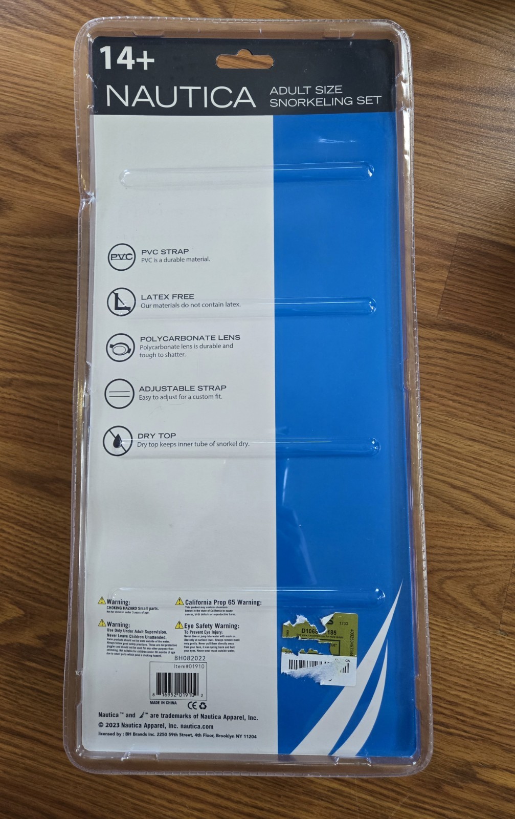 New Nautica Adult Size Snorkeling Set Blue