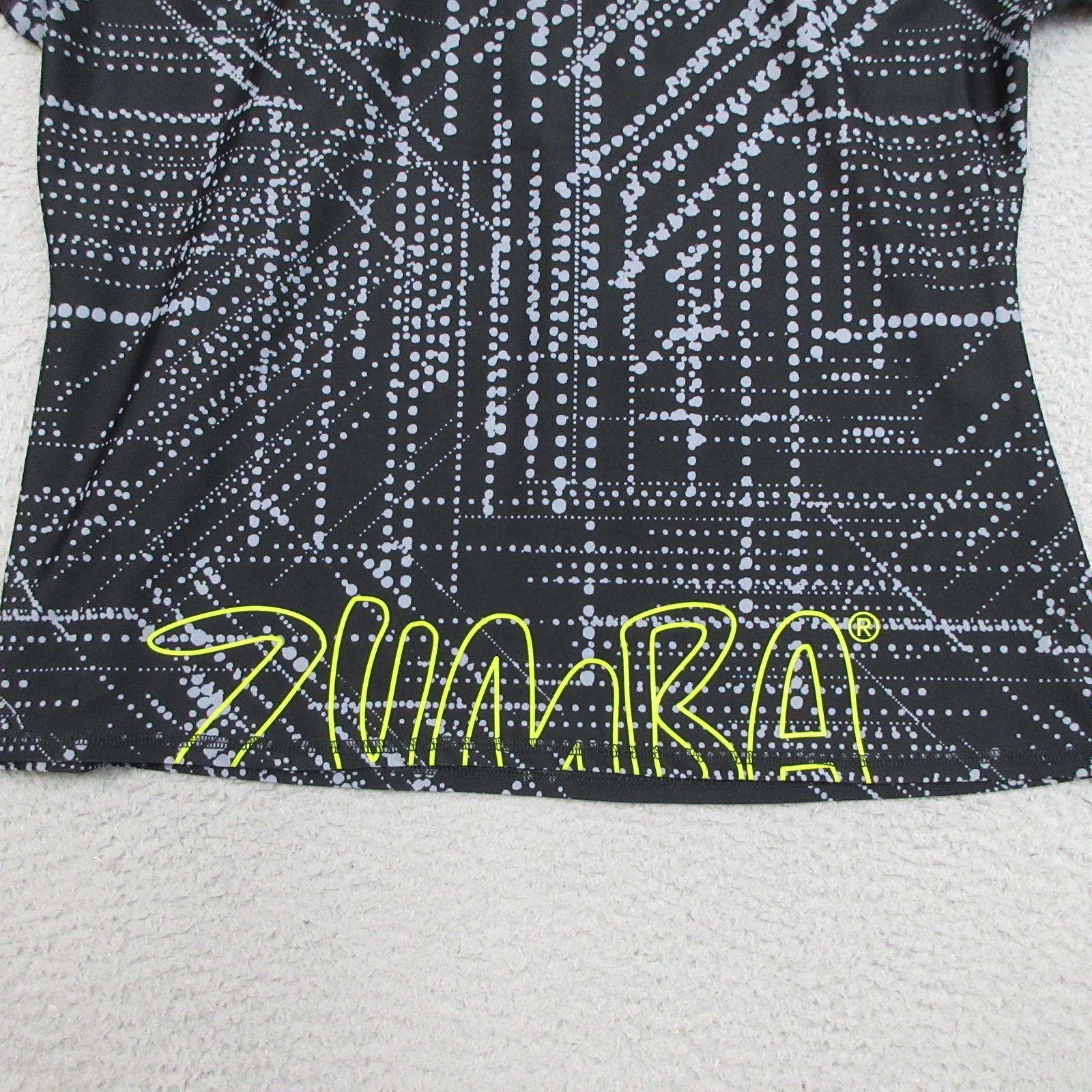 Speedo Zumba Black Graphic Shirt XL Nylon Elastane Mens Swim Rash Guard Top