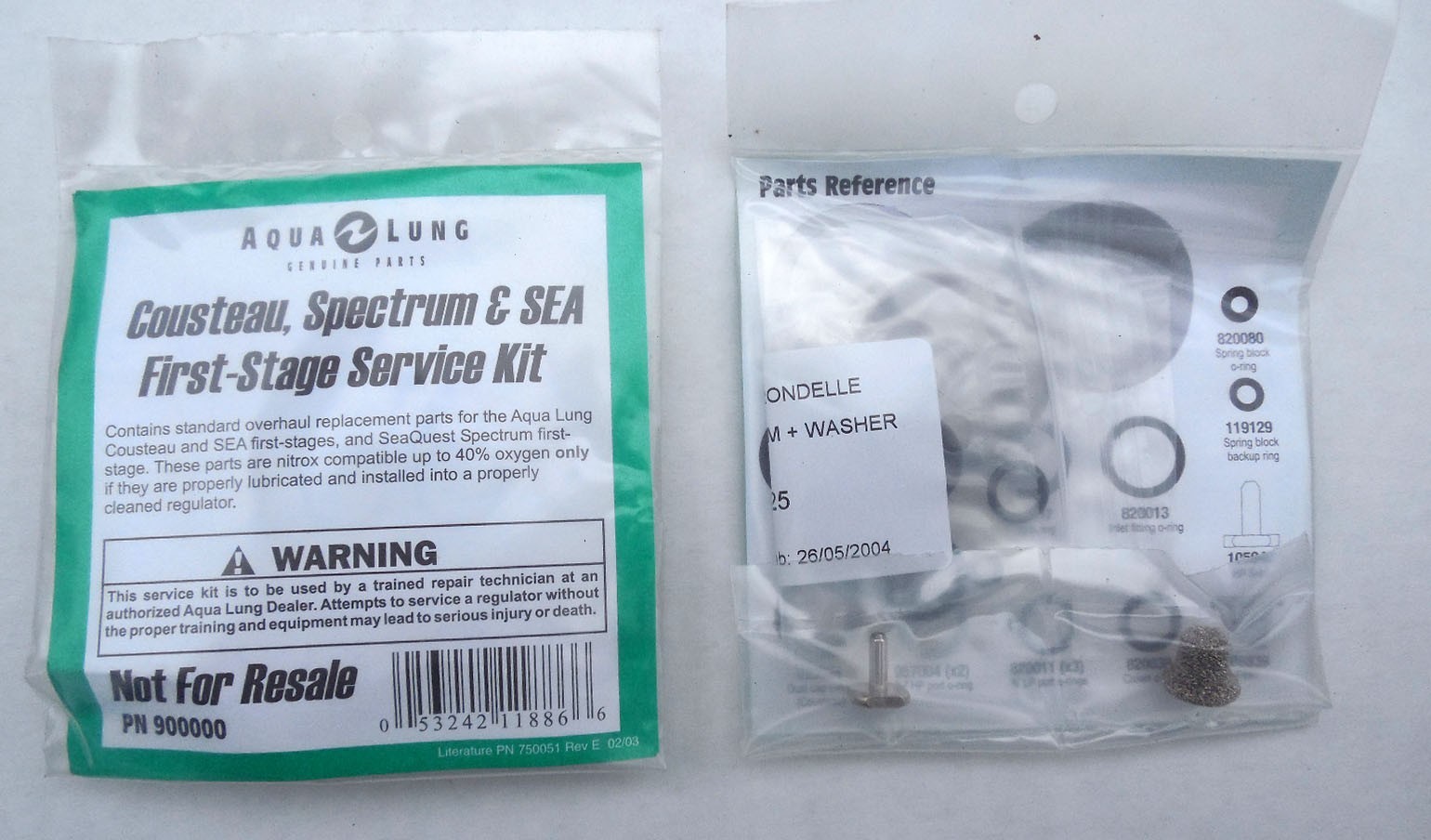 AQUA LUNG COUSTEAU, SPECTRUM & SEA FIRST STAGE SERVICE KIT – NEW OLD STOCK!