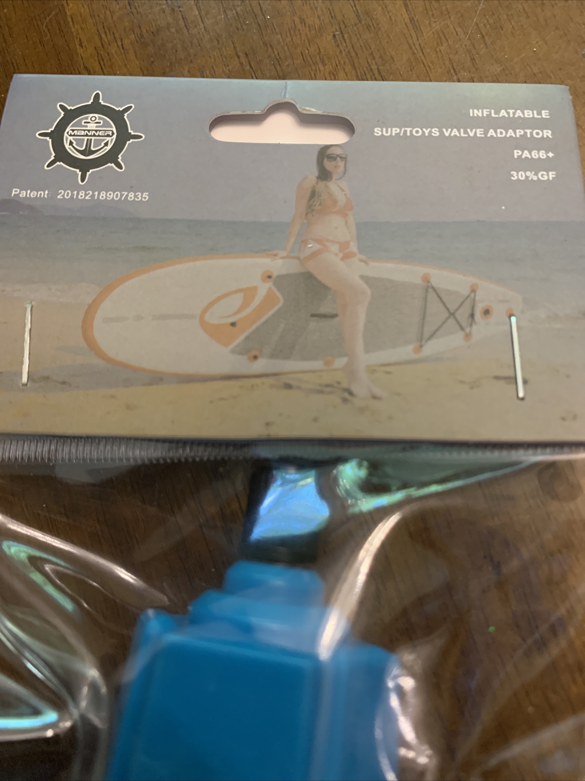 Manner Inflatable Sup Toys Valve Adaptor PA66+ Blue 30%gf