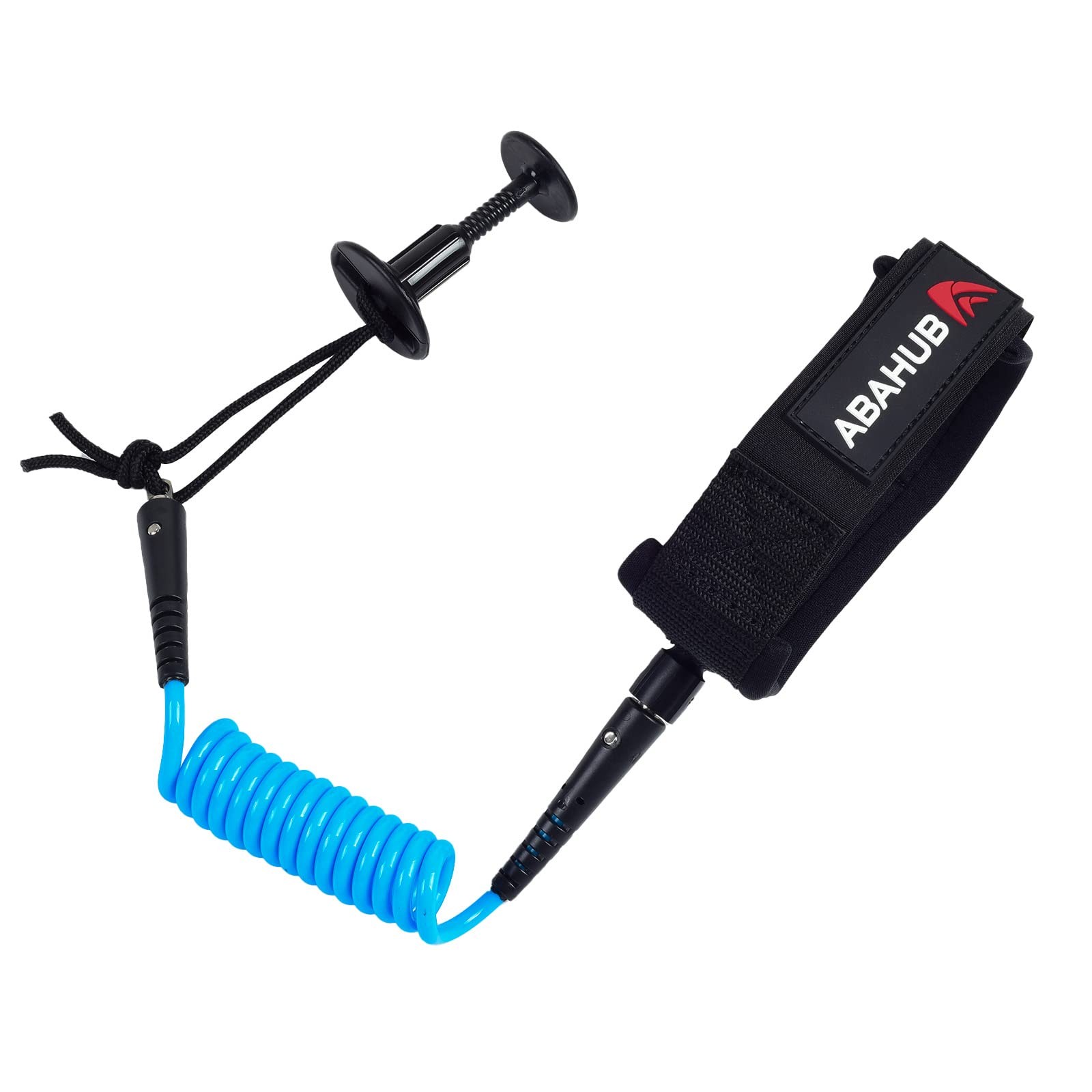 4 ft Bodyboard Leash, 5.5mm Thick Coiled Wrist Surf Leash with Plug, Blue