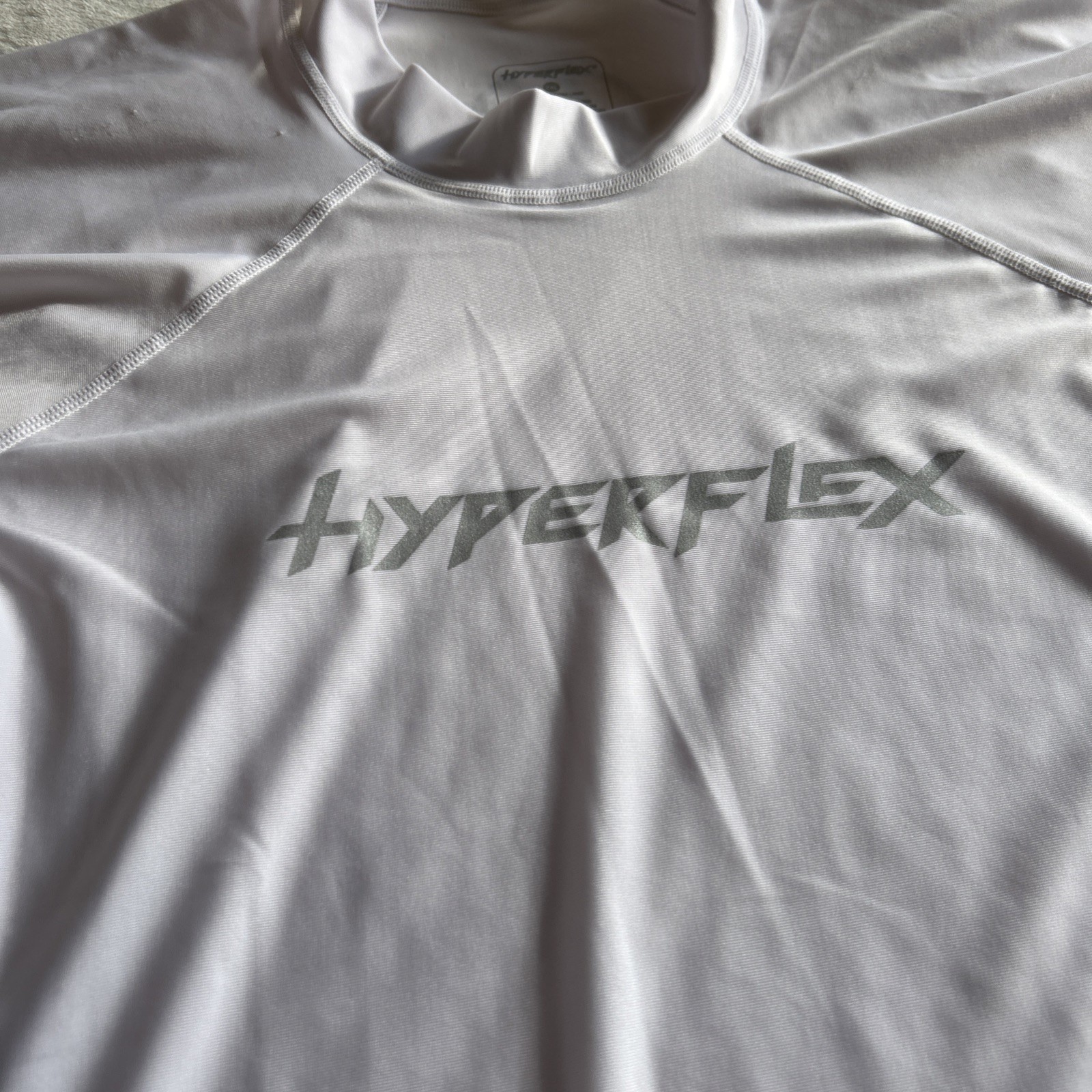 Hyperflex Men’s Rashguard Loose Fit Long Sleeve 50+ UV Protection White 2XL