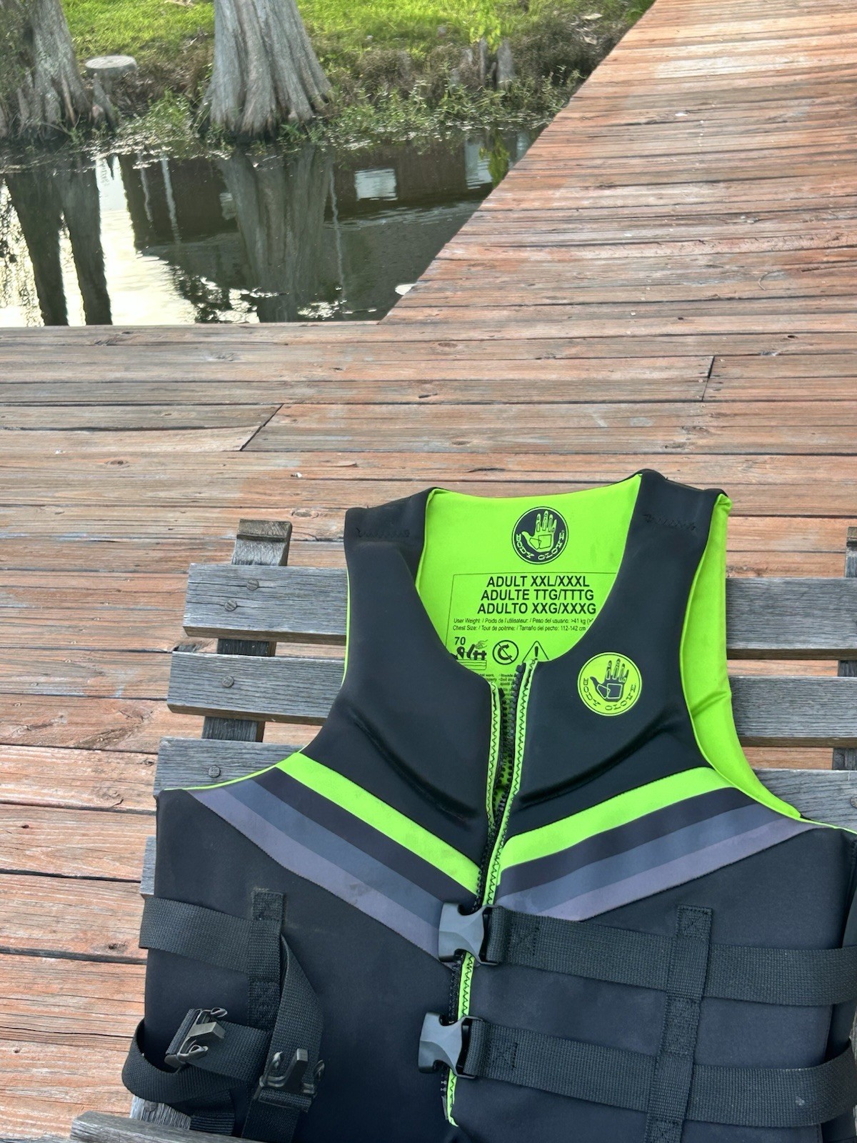 Body Glove Men’s Dual-Size Evoprene PFD, Life Jacket, (Male, Size XL,black Green