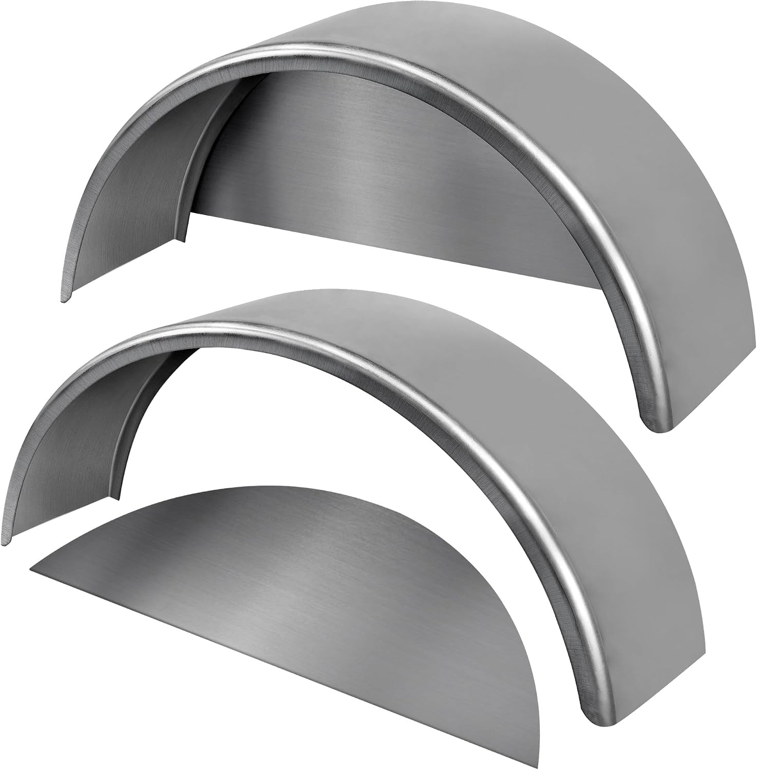Trailer Fenders Stainless Steel For 14″ 15″ 16″ Wheels Single Axle 2PK