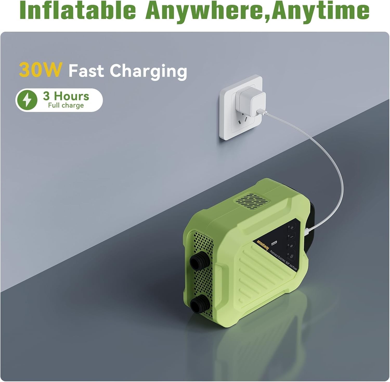 Anoutway 20PSI Electric SUP Air Pump | Inflator for Paddle Board, boat, kayak