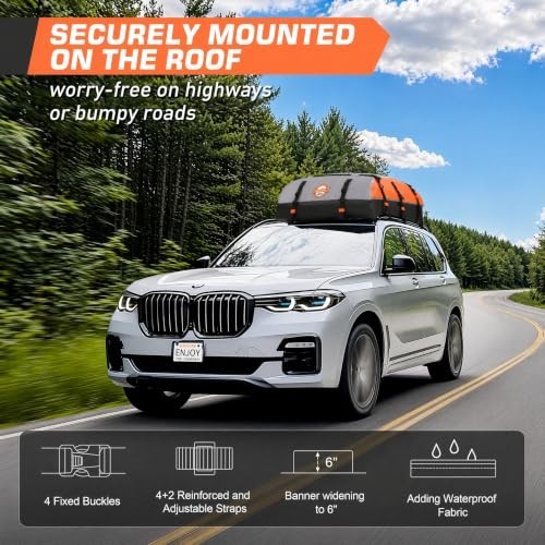 Rooftop Cargo Carrier Bag 1000D PVC Waterproof Vehicle Soft-Shell 21 Cubic