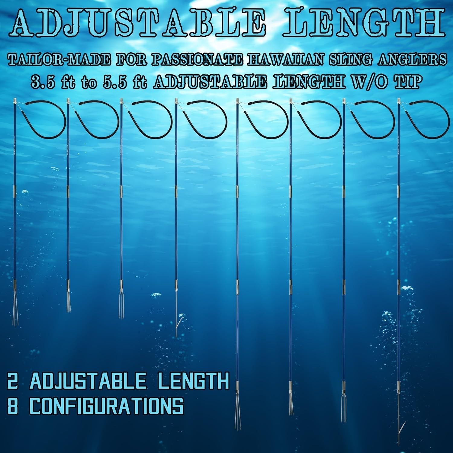 Spearfishing Pole Hawaiian Sling Fishing Spear Set Fiberglass Pole Spear Harpoon