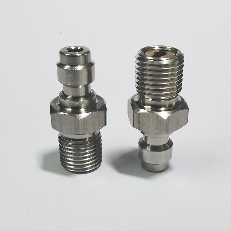 Aopkeo 8mm Fill Nipple Male Quick Disconnect Valve with One Way Foster Stainl…