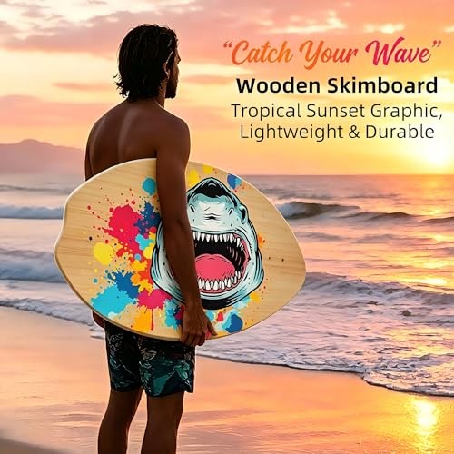 Skimboard 35 inch Skim Board for Kids Adults Yellow