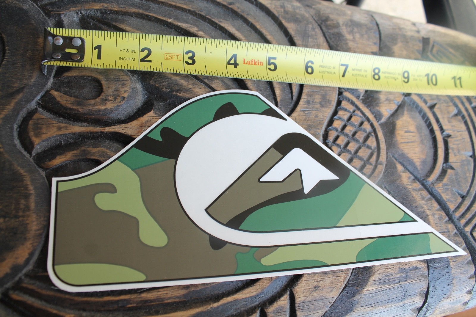 QUIKSILVER Surfboards Camo Army Green Wave Mountain Logo Big Surfing STICKER