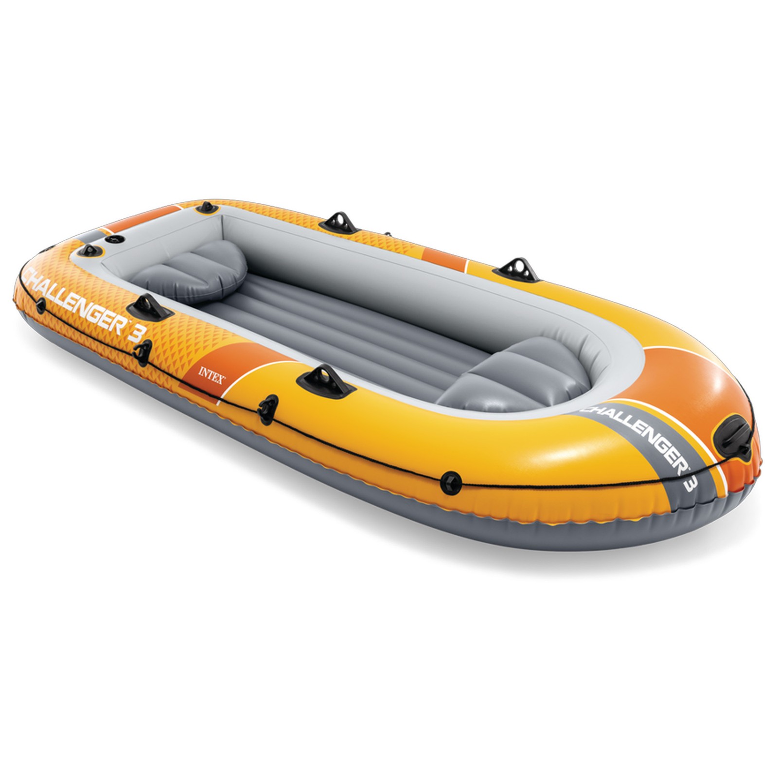INTEX Challenger 3 Inflatable Boat Set with 54″ Oars, Pump, & Oar Locks (Used)
