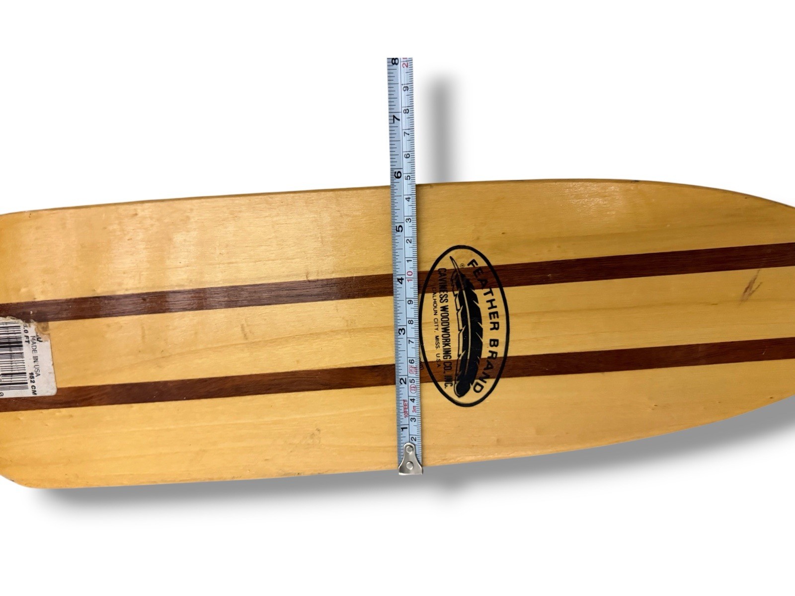 Feather Brand Canoe Paddle Caviness Woodworking Co. 152CM