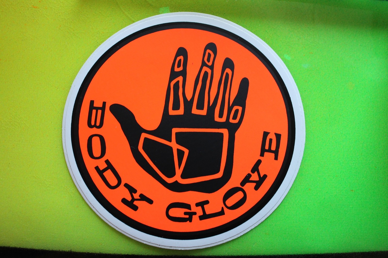 Body Glove Surfboards Wetsuits Neon 80’s Hand Orange Vintage Surfing STICKER