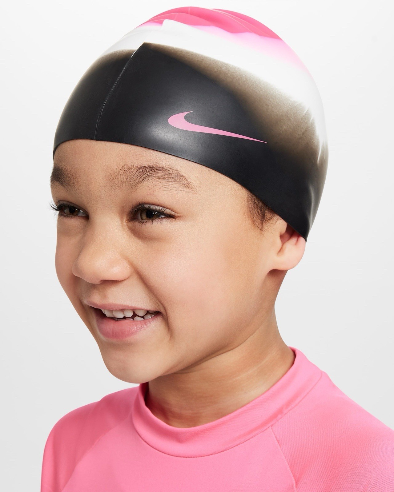 Nike Swim Silicone Youth Cap (Pink Black / Ages 8-14 / NESSF120-678