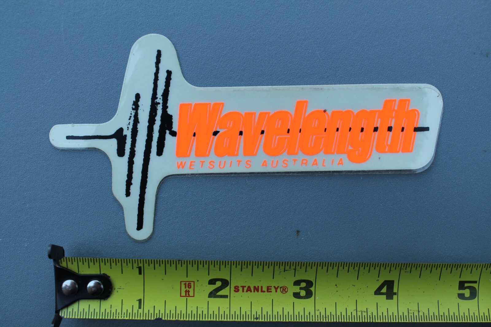 Wavelengths Wetsuits Australia Neon Orange 80’s OG V71A Vintage Surfing STICKER