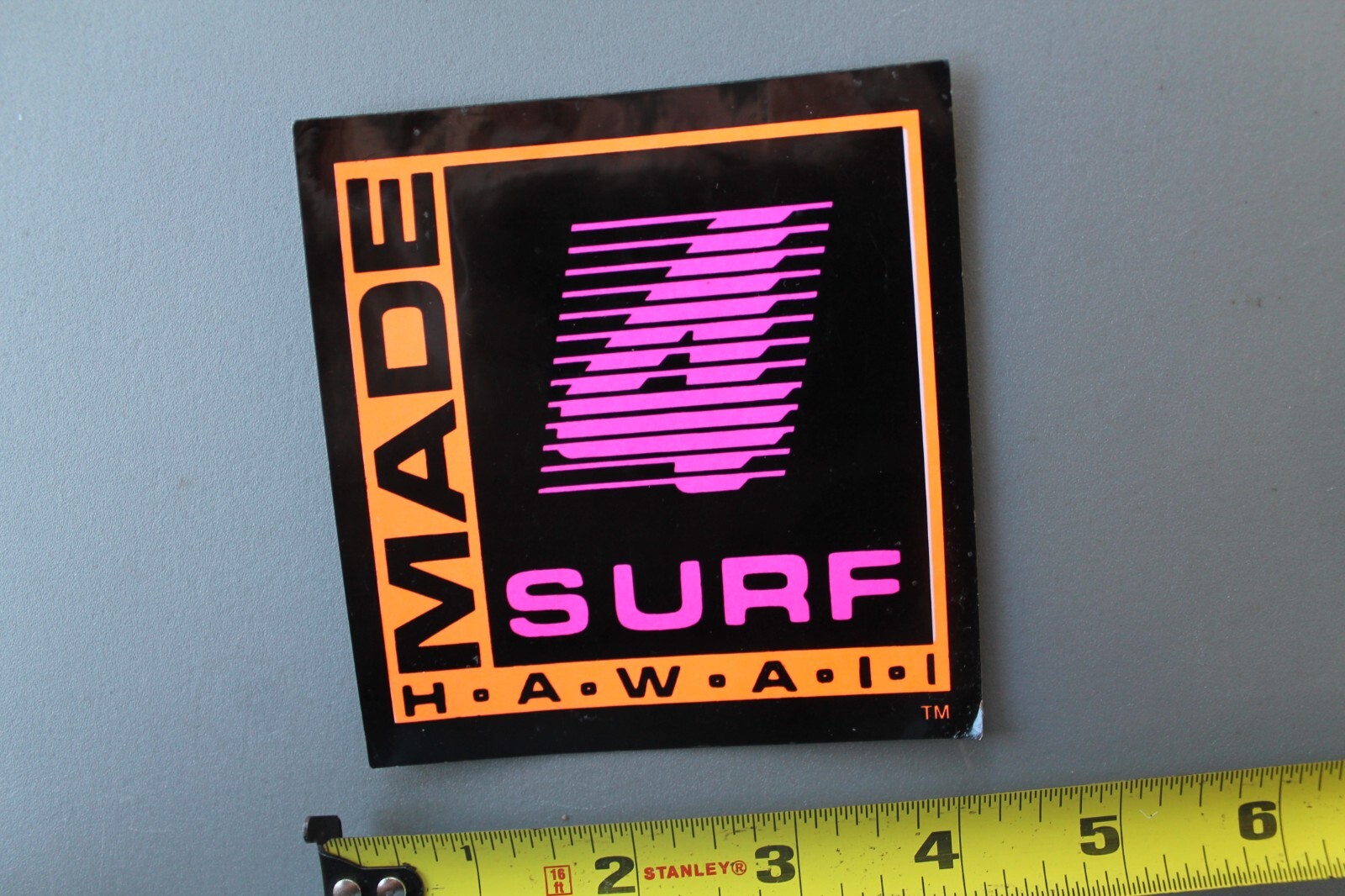 Made 4 Surf Hawaii Neon Pink Orange Aloha 80’s Rare V69A Vintage Surfing STICKER