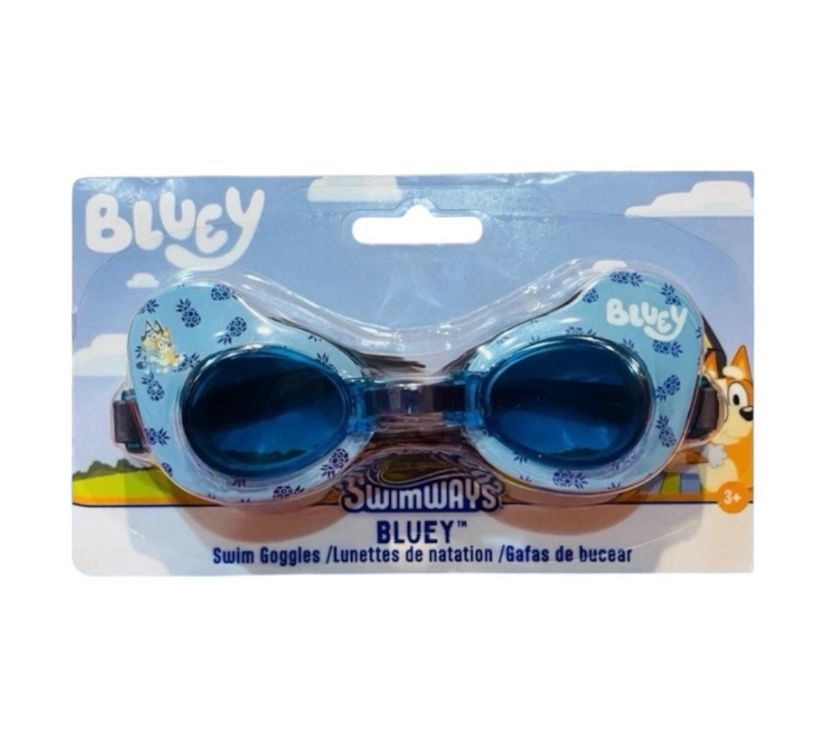 Bluey Kids Swim Goggles Age 3+ Adjustable Strap Swim Mask Factory Sealed New
