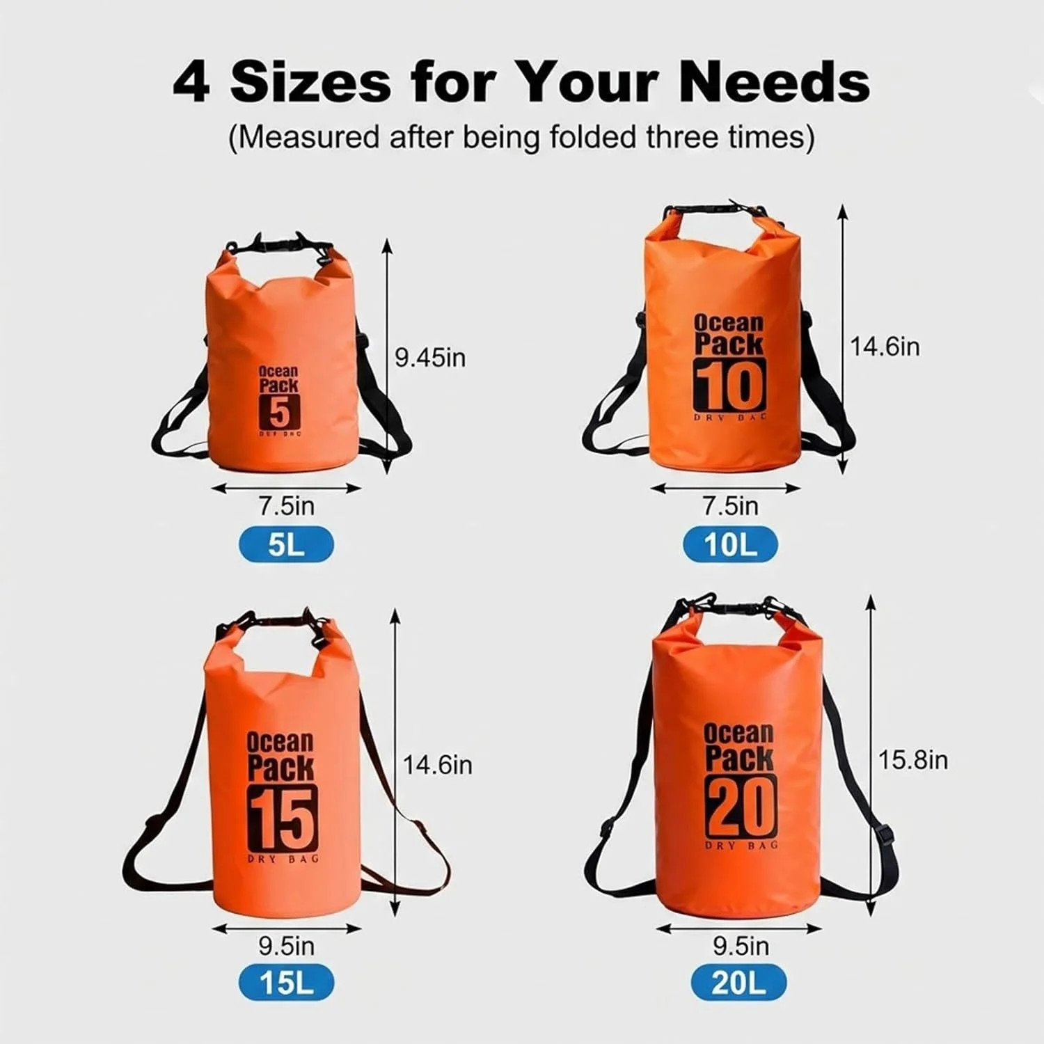 Floating Waterproof Dry Bag 5L/10L/15L/20L for women-Lightweight&Small waterproo