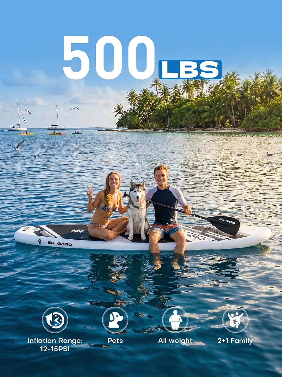 11′ Inflatable Stand Up Paddle Board with SUP Accessories, Blow UP Paddle Board